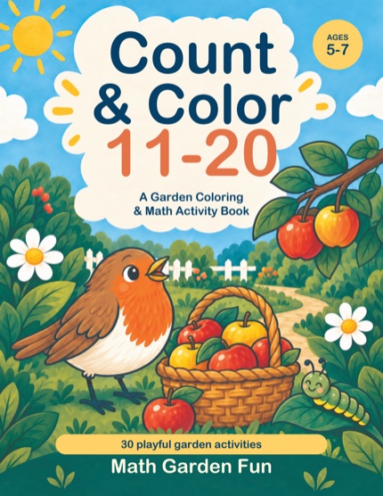 Count & Color 11–20 cover art, ages 5–7, 30 garden activities